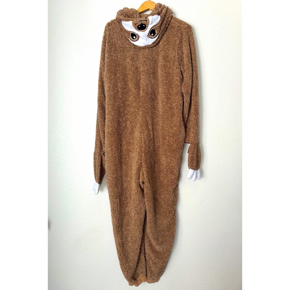 Celebrate! Halloween Hooded One Piece Sloth Costume Brown/White Size 2X